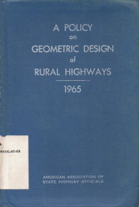Image of A Policy on Geometric Design of Rural Highways