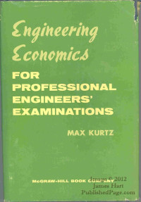 Image of Engineering Economics for Professional Engineers' Examinations