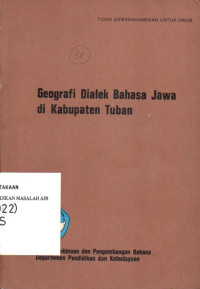 Image of Geografi Dialek Bahasa Jawa di Kabupaten Tuban