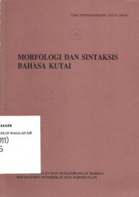 Image of Morfologi dan Sintaksis Bahasa Kutai