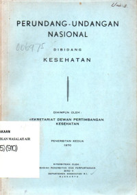 Image of Perundang-Undangan Nasional Dibidang Kesehatan