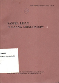 Image of Sastra Lisan Bolaang Mongondow