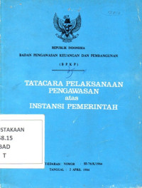 Image of Tatacara Pelaksanaan Pengawasan atas Instansi Pemerintah