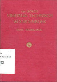 Image of TEN BOSCH' VIERTALIG TECHNISCH WOORDENBOEK DUITS-NEDERLANDS