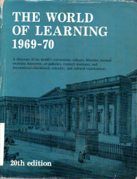 Image of THE WORLD OF LEARNING 1969-70 20th Edition