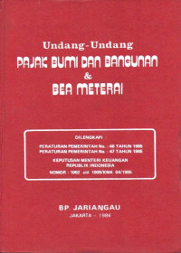 Image of Undang-Undang Pajak Bumi Dan Bangunan dan Bea Meterai